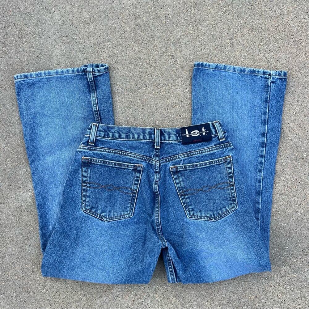 Vintage Y2K LEI life energy intelligence low dip flare jeans Size 9